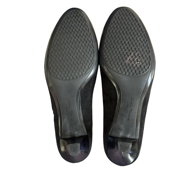 Y2K VTG. SALVATORE FERRAGAMO BLACK SUEDE PUMPS HEELS SZ. 8-8.5 EUC. - Picture 8 of 8